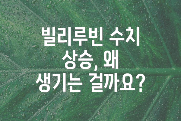 빌리루빈 수치 상승, 왜 생기는 걸까요?