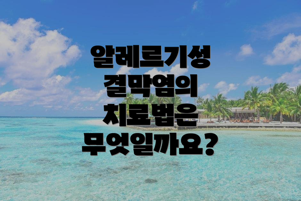 알레르기성 결막염의 치료법은 무엇일까요?