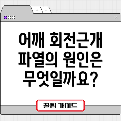 어깨 회전근개 파열의 원인은 무엇일까요?