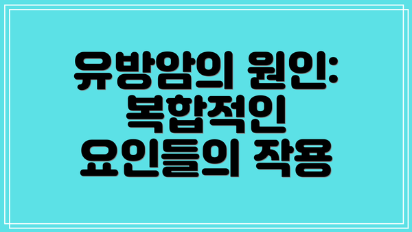 유방암의 원인: 복합적인 요인들의 작용