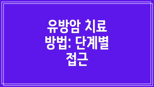 유방암 치료 방법: 단계별 접근