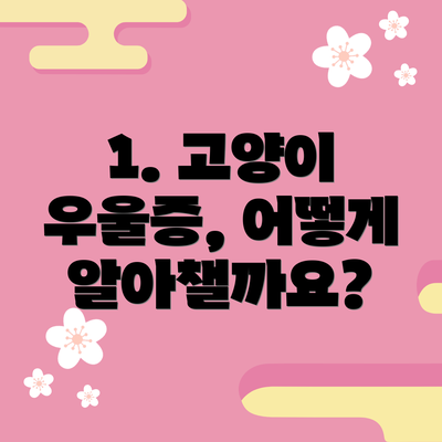 1. 고양이 우울증, 어떻게 알아챌까요?