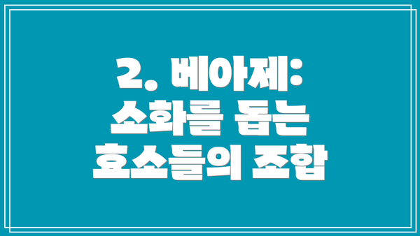 2. 베아제: 소화를 돕는 효소들의 조합