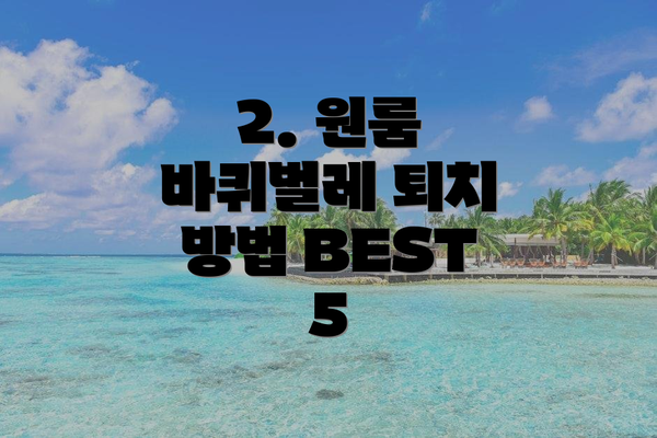 2. 원룸 바퀴벌레 퇴치 방법 BEST 5
