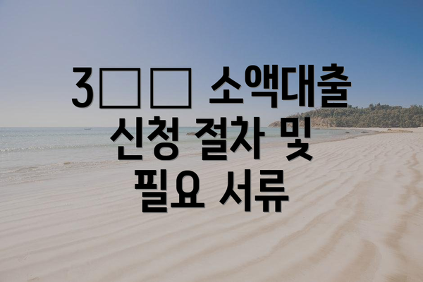 3️⃣ 소액대출 신청 절차 및 필요 서류