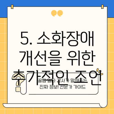 5. 소화장애 개선을 위한 추가적인 조언