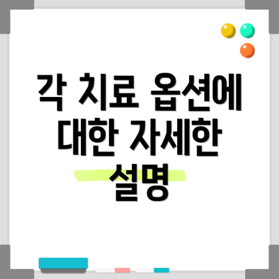 각 치료 옵션에 대한 자세한 설명