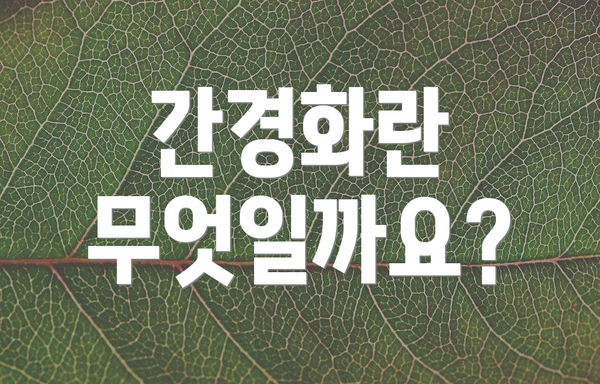 간경화란 무엇일까요?