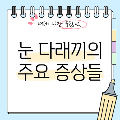 눈 다래끼의 주요 증상들