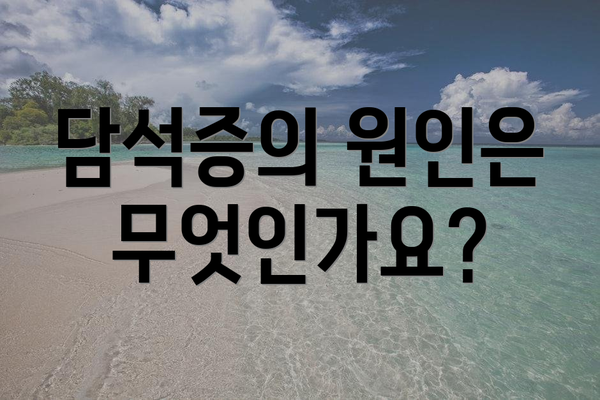 담석증의 원인은 무엇인가요?