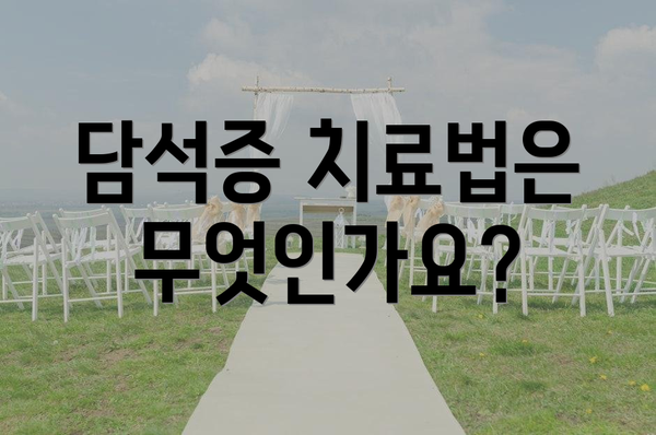 담석증 치료법은 무엇인가요?