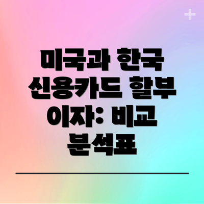미국과 한국 신용카드 할부 문화의 차이점