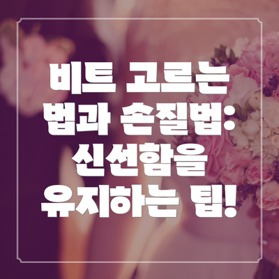 비트 고르는 법과 손질법:  신선함을 유지하는 팁!