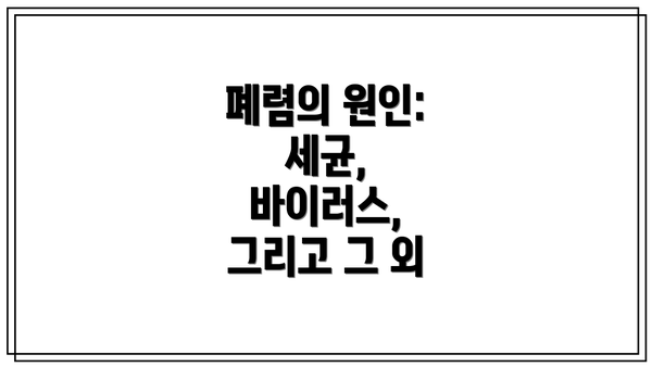 폐렴의 원인: 세균, 바이러스, 그리고 그 외