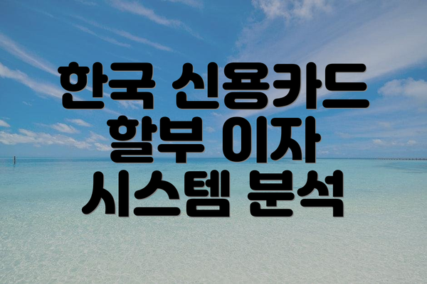 한국 신용카드 할부 이자 시스템 분석