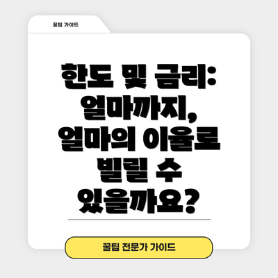 한도 및 금리: 얼마까지, 얼마의 이율로 빌릴 수 있을까요?