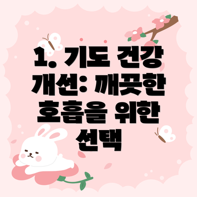 1. 기도 건강 개선: 깨끗한 호흡을 위한 선택