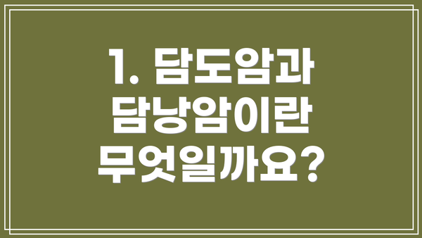 1. 담도암과 담낭암이란 무엇일까요?