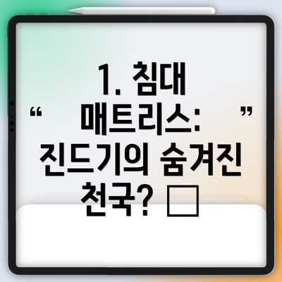 1. 침대 매트리스: 진드기의 숨겨진 천국? 🦠