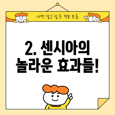 2. 센시아의 놀라운 효과들!