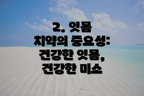 2. 잇몸 치약의 중요성: 건강한 잇몸, 건강한 미소