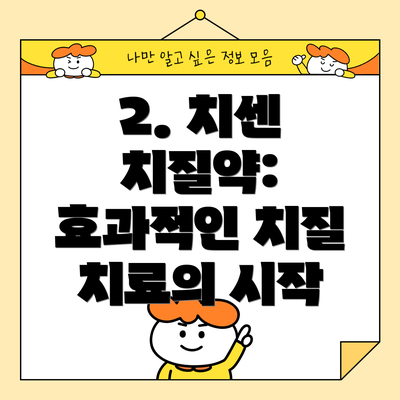 2. 치센 치질약: 효과적인 치질 치료의 시작