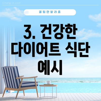 3. 건강한 다이어트 식단 예시
