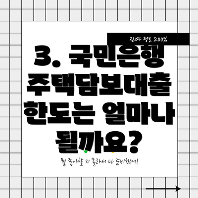 3. 국민은행 주택담보대출 한도는 얼마나 될까요?