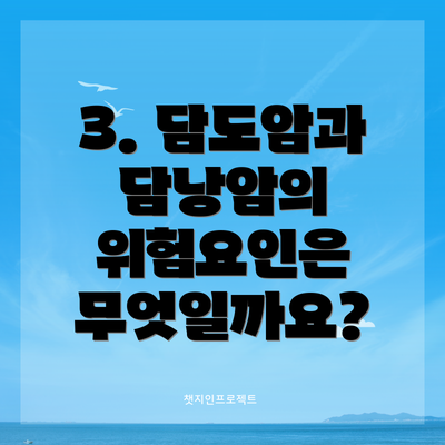 3. 담도암과 담낭암의 위험요인은 무엇일까요?