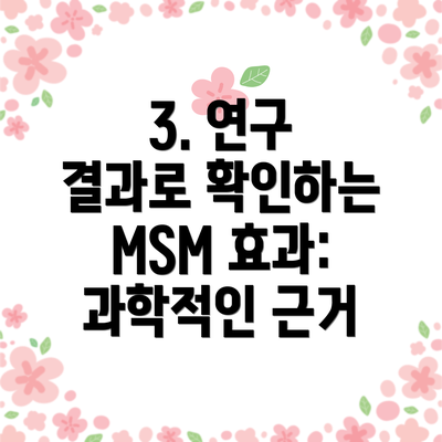 3. 연구 결과로 확인하는 MSM 효과: 과학적인 근거