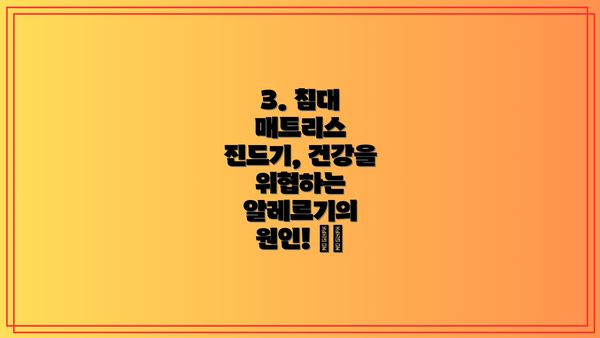 3. 침대 매트리스 진드기, 건강을 위협하는 알레르기의 원인! ⚠️