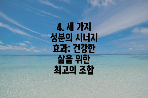 4. 세 가지 성분의 시너지 효과: 건강한 삶을 위한 최고의 조합
