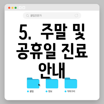 5.  주말 및 공휴일 진료 안내