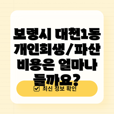보령시 대천1동 개인회생/파산 절차는 어떻게 진행될까요?