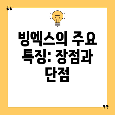 빙엑스의 주요 특징: 장점과 단점