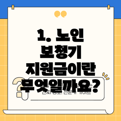 1. 노인 보청기 지원금이란 무엇일까요?