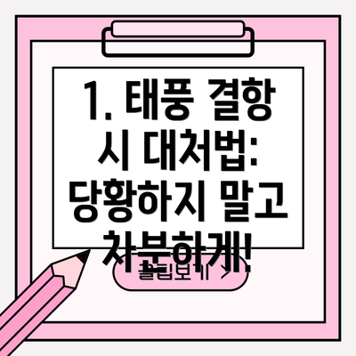 1. 태풍 결항 시 대처법: 당황하지 말고 차분하게!