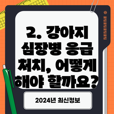 2. 강아지 심장병 응급 처치, 어떻게 해야 할까요?
