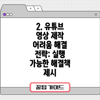 2. 유튜브 영상 제작 어려움 해결 전략: 실행 가능한 해결책 제시