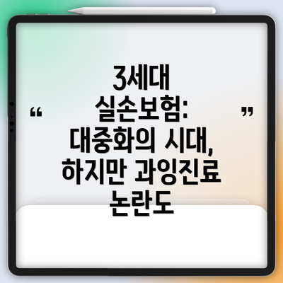 3세대 실손보험: 대중화의 시대,  하지만 과잉진료 논란도