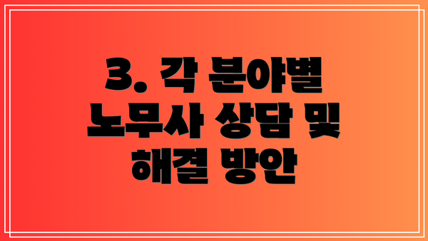 3. 각 분야별 노무사 상담 및 해결 방안