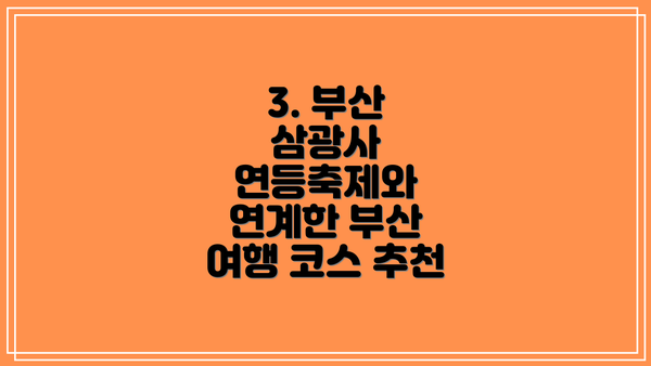 3. 부산 삼광사 연등축제와 연계한 부산 여행 코스 추천