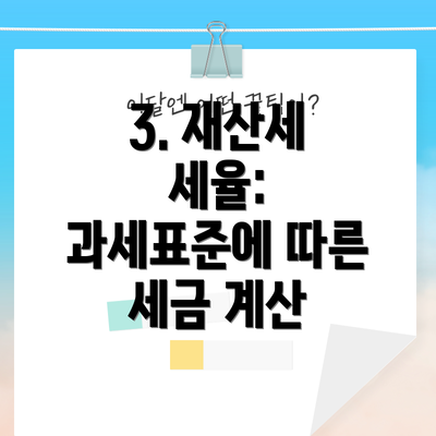 3. 재산세 세율: 과세표준에 따른 세금 계산