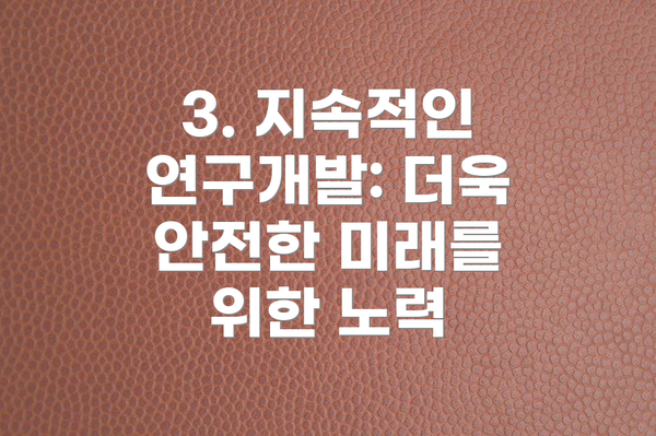 3. 지속적인 연구개발: 더욱 안전한 미래를 위한 노력