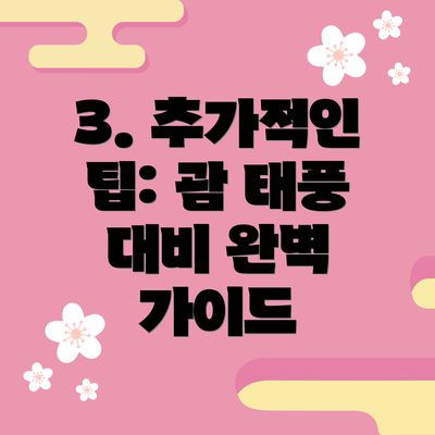 3. 추가적인 팁: 괌 태풍 대비 완벽 가이드