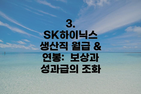 3. SK하이닉스 생산직 월급 & 연봉:  보상과 성과급의 조화