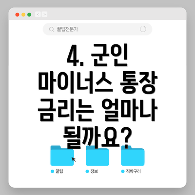 4. 군인 마이너스 통장 금리는 얼마나 될까요?