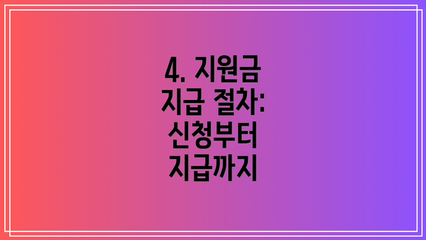 4. 지원금 지급 절차: 신청부터 지급까지