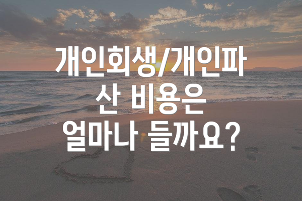 개인회생/개인파산 비용은 얼마나 들까요?