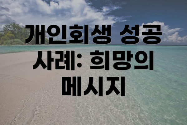 개인회생 성공 사례: 희망의 메시지